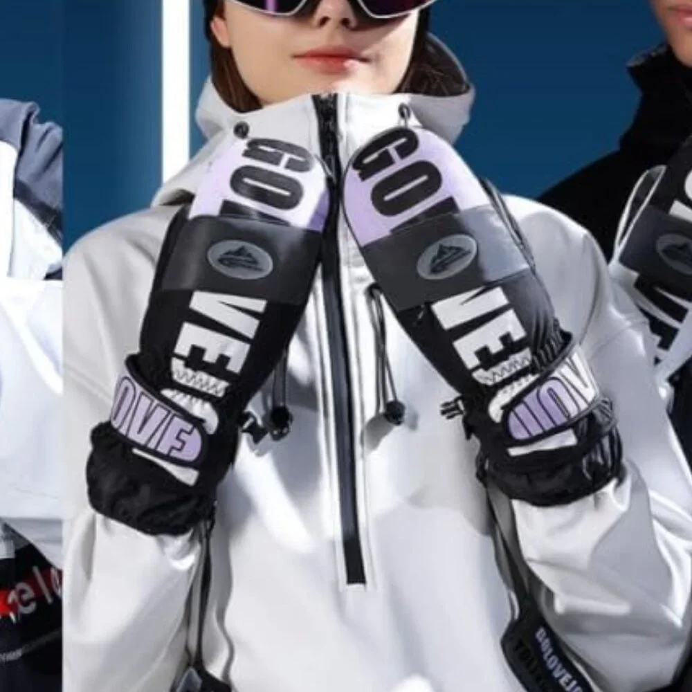 Winter Ski Purple Mittens